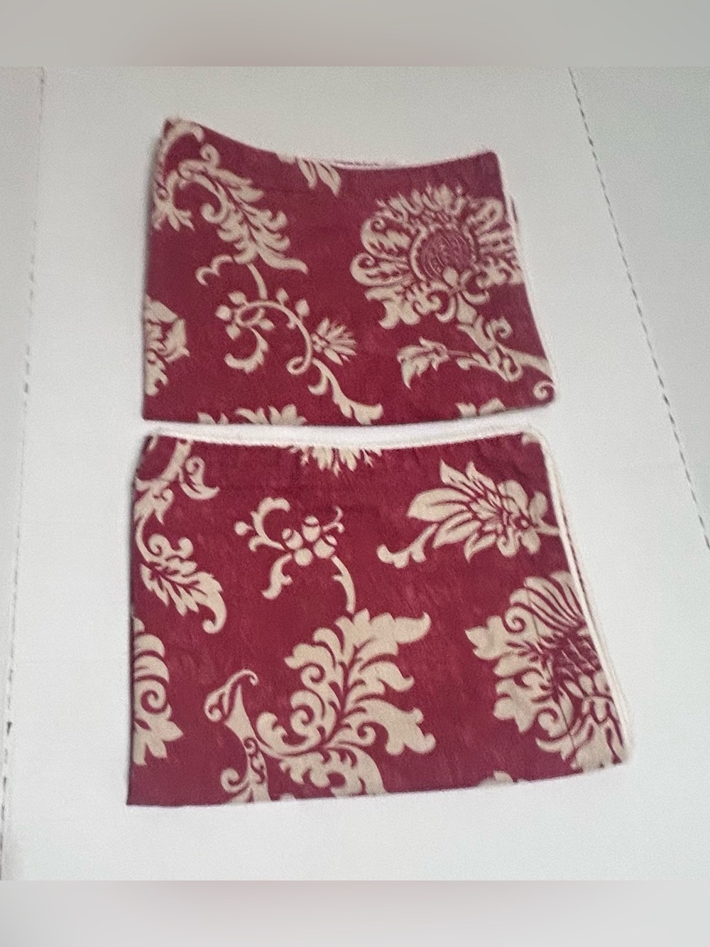 2 Chaps Ralph Lauren French Riviera STANDARD Pillow Shams Pair Floral Red